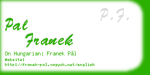 pal franek business card