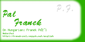 pal franek business card